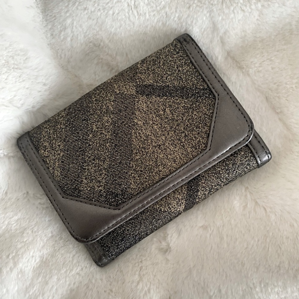 Burberry Metallic Plaid Wallet